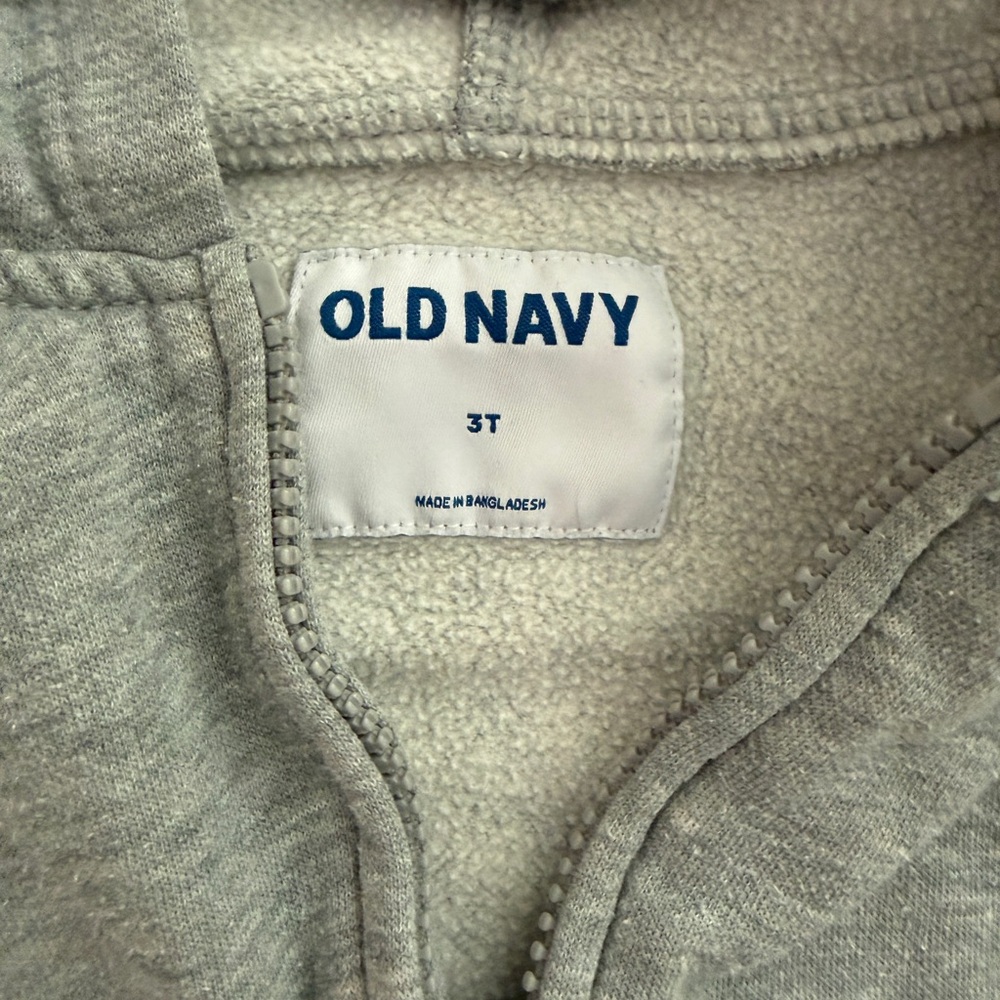 Old Navy Heather Gray Kids Zip Up Hoodie - Picture 2 of 3